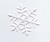 White Snowflake Iron on Embroidered Patch