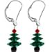 Body Candy Holiday Christmas Tree Earrings Dangle Created with Crystals