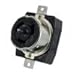 Leviton CS8269 50 Amp, 250 Volt AC, Black and White Locking Flush Mount Receptacle, Industrial Grade, Grounding, California-Style, Black