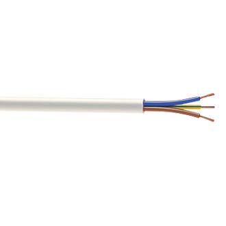 3 Core Round White Flex Flexible Cable 0.75 MM - 3 metre Cut Length