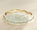 Annieglass Roman Antique Gold Glass Deviled Egg Platter
