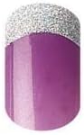 Party Nails Pre-glued Nail Set 12pc Short Length Purple and Silver Glitter