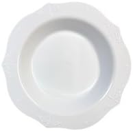 Decorline- Heavyweight Elegant Disposable Plastic Soup Plates 12 oz -White, Wedding Party- Antique Collections Collection -10 pieces.