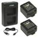 Wasabi Power Battery (2-Pack) and Dual Charger for Garmin 010-12256-01 and Garmin VIRB X, VIRB XE