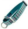 Preppy Puppy Plaid Martingale Dog Collar, Teal No-slip No-Escape Training Dog Collar, Designer Martingale Collar X-small, Small, Medium, Large &amp; X-Large Sizes (Medium 3/4" wide, 10 - 16")
