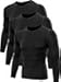 NELEUS Men's 3 Pack Athletic Compression Sport Running T Shirt Long Sleeve Base Layer,Black,US XL,EU 2XL