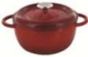 Fleur by Fontignac 2093230 Round Dutch Oven, 2.4-Quartz, Red
