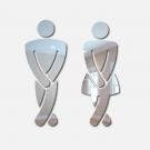 Funky Goods Crossed Legs and Bath with Bubbles Bathroom Home Set Funny Bathroom Toilet Restroom Door Accessories Symbol Sign 5'' Mirror Set for Home Office and Work