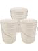 Ropak 5 Gallon White Bucket & Lid - Set of 3 - Durable 90 Mil All Purpose Pail - Food Grade - Plastic Container