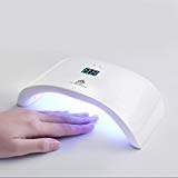 White Nail Dryer, Weite Portable 36W LED UV USB Nail Printer Curing Lamp Light for Gel Based Polishes Manicure Pedicure, with 3 Timer Settings (White)