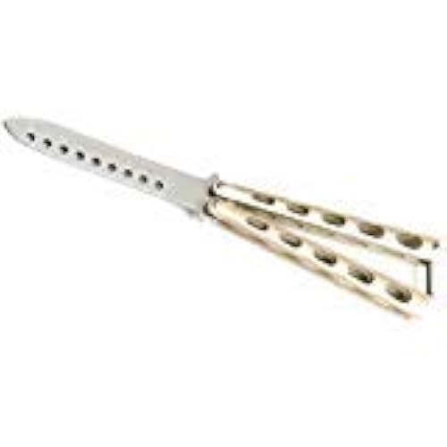 Practice Butterfly Knife,All Stainless Steel Balisong Trainer,No