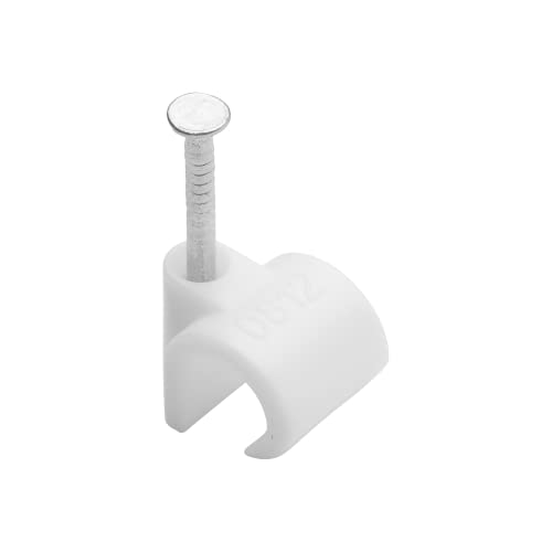 DEBFLEX 700408 Cable Tie - Electric Cable Attachment and Connection - Fixing Nail - Wire Tie Diameter 8-12 mm White Pack of 25