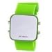 Green Exquisite Appearance Digital LED Mirror Watch with Soft Rubber Material