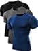 NELEUS Men's 3 Pack Workout Athletic Compression Shirts,003 Black,Grey,Blue,US L,EU XL