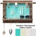 EXCELLO GLOBAL PRODUCTS Rustic Wall Mounted Jewelry Organizer: Shabby Chic Jewelry Box Alternative with 5 INTERCHANGABLE Background Options/Bracelet Organizer/Necklace Holder/Earring Organizer