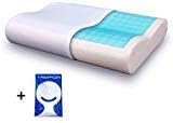 TAMPOR Memory Foam Pillow Cool Gel Contour Pillow for Neck Support, Hypoallergenic Neck Pillow for Sleeping, with Extra Replacement Pillow Protector, Standard