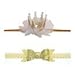 JIMUKEE Baby Girl Birthday Crystal Glitter Crown Bow Headbands Princess Shiny Tiara Hair Accessories With Gift Box