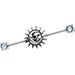 Body Candy Women's Stainless Steel Light Blue Accent Celestial Sun and Moon Industrial Body Piercing Barbell 14 Gauge 38mm, One Size