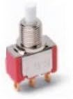 C & K Components Switch, Spdt, 0.4Va, 20V, Panel, On-Mom - 8125SHZBE