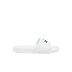 Lacoste Women's Serve Slide, White Croc, 6