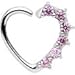 Body Candy 16 Gauge Pink Heart Left Closure Daith Cartilage Tragus Earring
