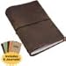Handcrafted Top Grain Leather Journal Notebook Cover: Includes 6 Bonus Refillable Field Note Book Journals/Compatible with Field Notes and Moleskine Cahier Notebook (5