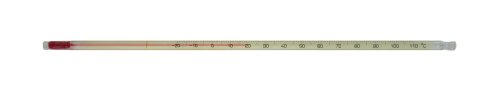 Thermco ACC647SSC Spirit Filled Thermometer for Block Heaters and Water Bath, 0 to 110Â°C Range, 0.5Â°C Division, 35mm Immersion, 225mm Length, Safety Coated