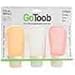 HumanGear GoToob Squeezable Travel Tube - Orange, Clear, Red - 3Pack - 3 oz.