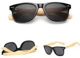 SELLBINDING Radiation-Proof Bamboo feet for Men and Women Classic Color Film Bamboo feet Sunglasses Bamboo Glasses A4 Bright Black Frame/Gray Tablets