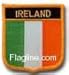 Ireland Flag Embroidered Iron on/Sew on Shield Patch with Gold Trim