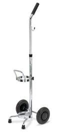 Radnor Medical D/E Cylinder Cart Light Weight with Durable, 6 Non-Marring, Semi-Pneumatic Wheels and Chrome Finish (4 Pack)