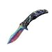Masters Collection MC-A014RB Spring Assist Folding Knife, Rainbow Straight Edge Blade, Rainbow Handle, 4.75-Inch Closed