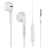Jewoloo Earphones/Earbuds/Headphones Stereo Microphone&Remote Control IP 6/5/4 Pad Pod More Android Smartphones Compatible 3.5 mm (White.)