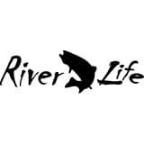 River Life Fishing Catfish Trout Alaskan Salmon Vinyl Decal Sticker|WHITE| Cars Trucks SUV Laptops Canoe Kayak Wall Art|5.5