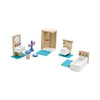 london-kate Bathroom DOLLHOUSE FURNITURE SET - Miniature Bathroom Furniture Dollhouse Decoration 5-piece accessories with sink, shower, bath tub, and toilet