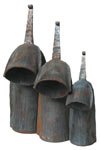 African Gankogui Bell Set of 3 - Double Agogo Cow Bells - Ghana
