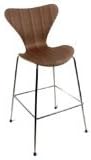 Designer Modern Jacobsen 7 Bar Stool in Walnut Set of 3