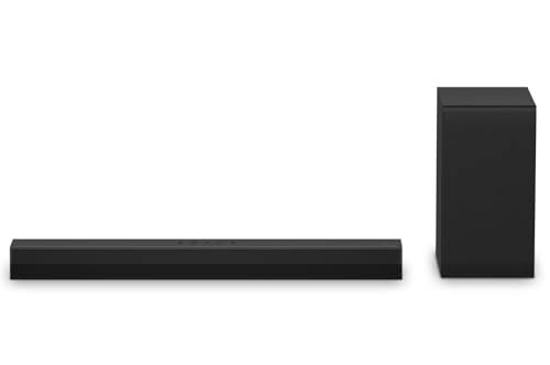 LG S40T - Smart Soundbar, 300W, 2.1 Channel, Dolby Digital and DTS Surround Soundbar, Wide Connectivity, HDMI, Bluetooth, USB, Optical Input, Black