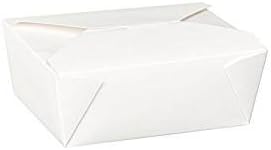 "Jenpak "40 x Biodegradable Medium Leak-Proof White Deli/Food Boxes/Takeaway 6" x 5.75" x 2.5 "