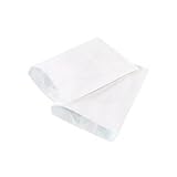 100 Pack White Flat Paper Merchandise Bags 6.25x9.25 Inch Size