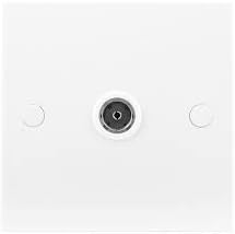 BG Electrical 960 - 1 Gang Single TV Co-Axial Co-Ax Socket Square Edge