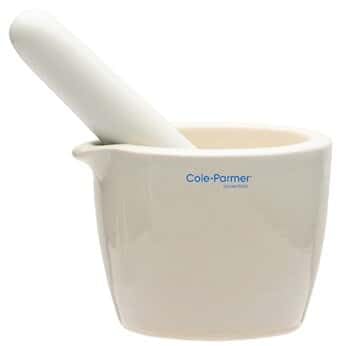 Cole-Parmer Mortar and Pestle Set, porcelain, 150 mL