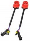 HID Bulb Ballast Harness Converter Socket Adapter Cable for D2 / D4 - Red + Black (12V / 2 PCS)