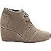Toms Women's Desert Wedge Shoe Taupe/Suede 8.5