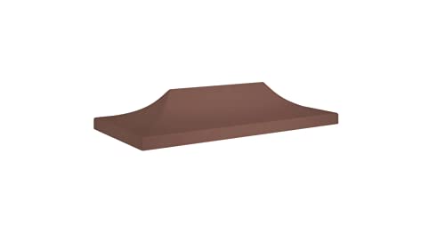 Partyzelt-Dach 6x3 m Braun 270 g/m² Gartenbauten Pavillon-Rahmen Dächer für Pavillions stabil