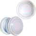 Body Candy 00 Gauge 2PC White Glass Radiant Swirl Saddle Plugs Double Flare Plug Set Ear Plug Gauges 10mm