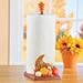 Collections Etc Cornucopia Harvest Kitchen Paper Towel Holder Features a Cornucopia Overflowing with Pumpkins, Apples, Leaves and Flowers