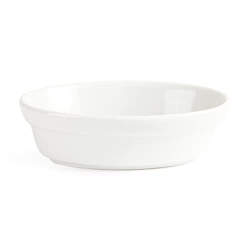 Olympia Whiteware Oval Pie Bowls 145mm Porcelain (Pack of 6), White