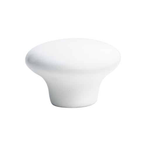 6 X Puxador Gaveta Porcelana Cerâmica Armário Móveis 38mm (Branco - MPPON106)