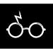 CCI Harry Potter Glasses and Scar Decal Vinyl Sticker|Cars Trucks Vans Walls Laptop| White |3.75 x 2.75 in|CCI1391